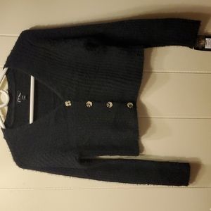 Girls Black Crop Cardigan Large 10/12 NWT very soft!